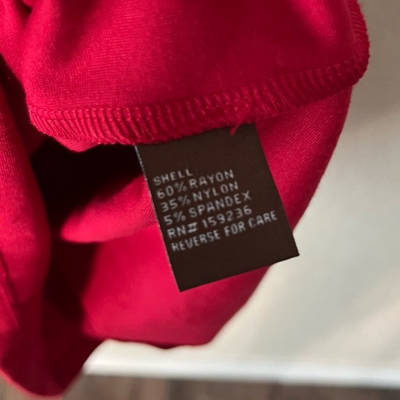 J. McLaughlin Dress Women's Large Ezra Red Stretch Ponte Puff Sleeve Christmas - Picture 9 of 11